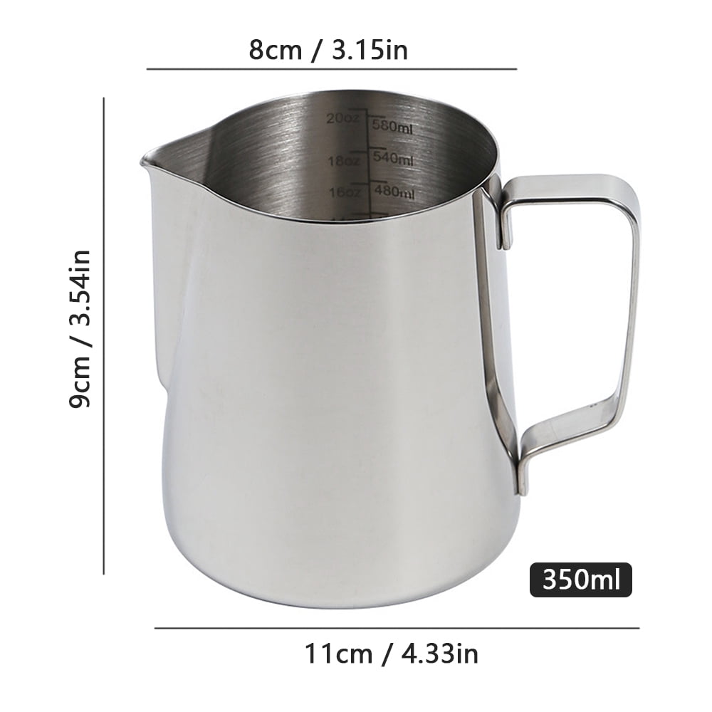 Milk Frothing Pitcher 350ml/ 12oz Espresso Steaming Pitcher with Double ...