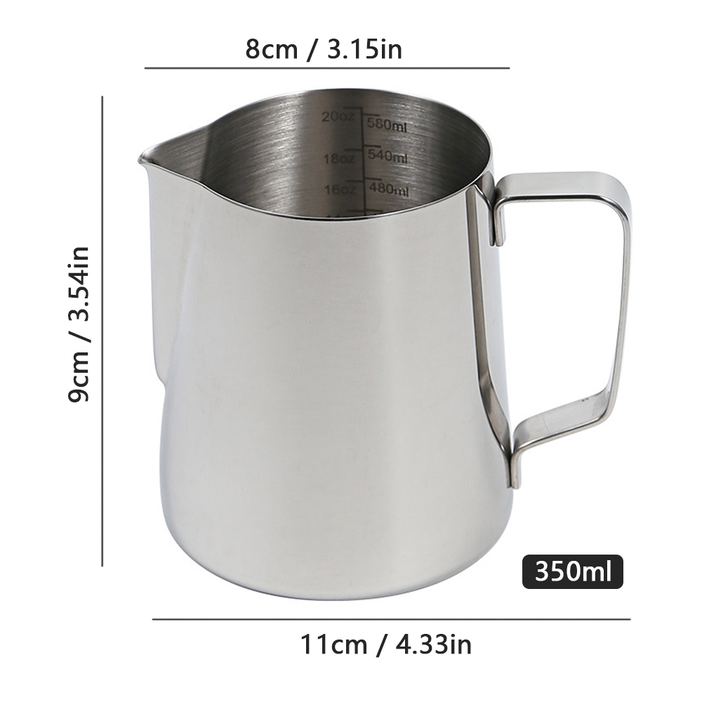 Milk Frothing Pitcher 350ml/ 12oz Espresso Steaming Pitcher with Double
