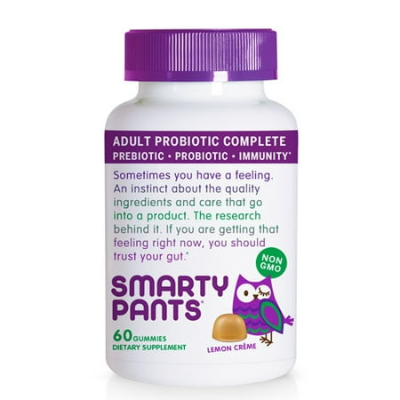 SmartyPants adulte probiotique + Wellmune prébiotique immunité gélifiés: 7 milliards UFC, Saveur Crème, 60 Ct