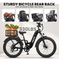 thumbnail image 3 of ESKUTE C300 750W Electric Bike for Adults, 48V 20.8Ah Battery, 20MPH, 80 Miles Range, 26"x4.0" Fat Tire Step-Thru Ebike, Full Suspension Electric Bicycle, 8-Speed Black, UL2849, 3 of 9