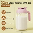 thumbnail image 2 of Jarra para leche materna JunvPic, tarro de cristal de 950 ml, color rosa, 2 of 6