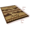 thumbnail image 4 of Lodge, Cabin Nature and Animals Area Rug - Stripped Pattern Cabin Area Rug - Abstract, Chocolate/Beige-Horse/Mountain, 4 of 6