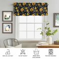 thumbnail image 6 of Kitchen Valances for Window, Farm Blossom Sunflower on Black Light Filtering Rod Pocket Valance Curtain, Seamless Floral Bees Short Curtains Window Topper for Bedroom Bathroom Living Room 54x18in, 6 of 9