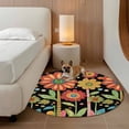thumbnail image 2 of Round Rugs 6Ft, Vintage Sunflower Round Area Rug Washable Indoor Throw Carpet, Black Boho Retro Summer Botanical Soft Non Slip Circle Rug for Office Cabinet Home Decor Aesthetic, 2 of 8
