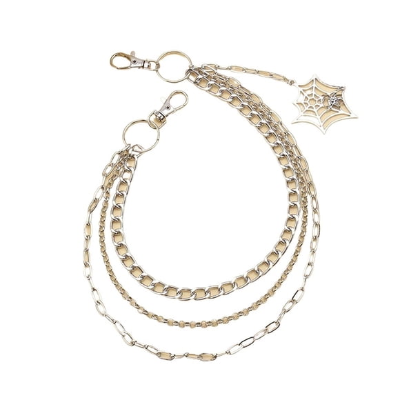 WANGQI Fashion Punk Metal Pants Chain Hip Hop Waist Chain Spider Web Pendant Jeans Chain For Men Women Accessories Gifts