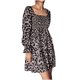 thumbnail image 4 of Vestido hasta la rodilla elástico de manga larga con estampado de leopardo y cuello cuadrado informal para mujer a la moda Pompotops  hdfakjf6914, 4 of 8