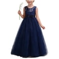 thumbnail image 1 of Vestido de Encaje Blanco de Manga Larga Cuadrado Cuello Girado Abajo Arco Falso Dos Piezas Vestido de Baile de Estudiantes Británicos para Niños Grandes 5-16 Años de Edad, 1 of 6