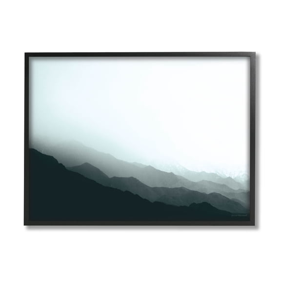 Stupell Industries Misty Mountain Range Slopes Landscape Photograph Black Framed Art Print Wall Art, Design by Laura Marshall