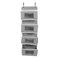 thumbnail image 2 of Hanging Closet Organizer, Over Door Organizer Easy To Assemble Multilayer Strong Load Bearing Capacity  For Bedroom Grey 4 Compartments, 2 of 8