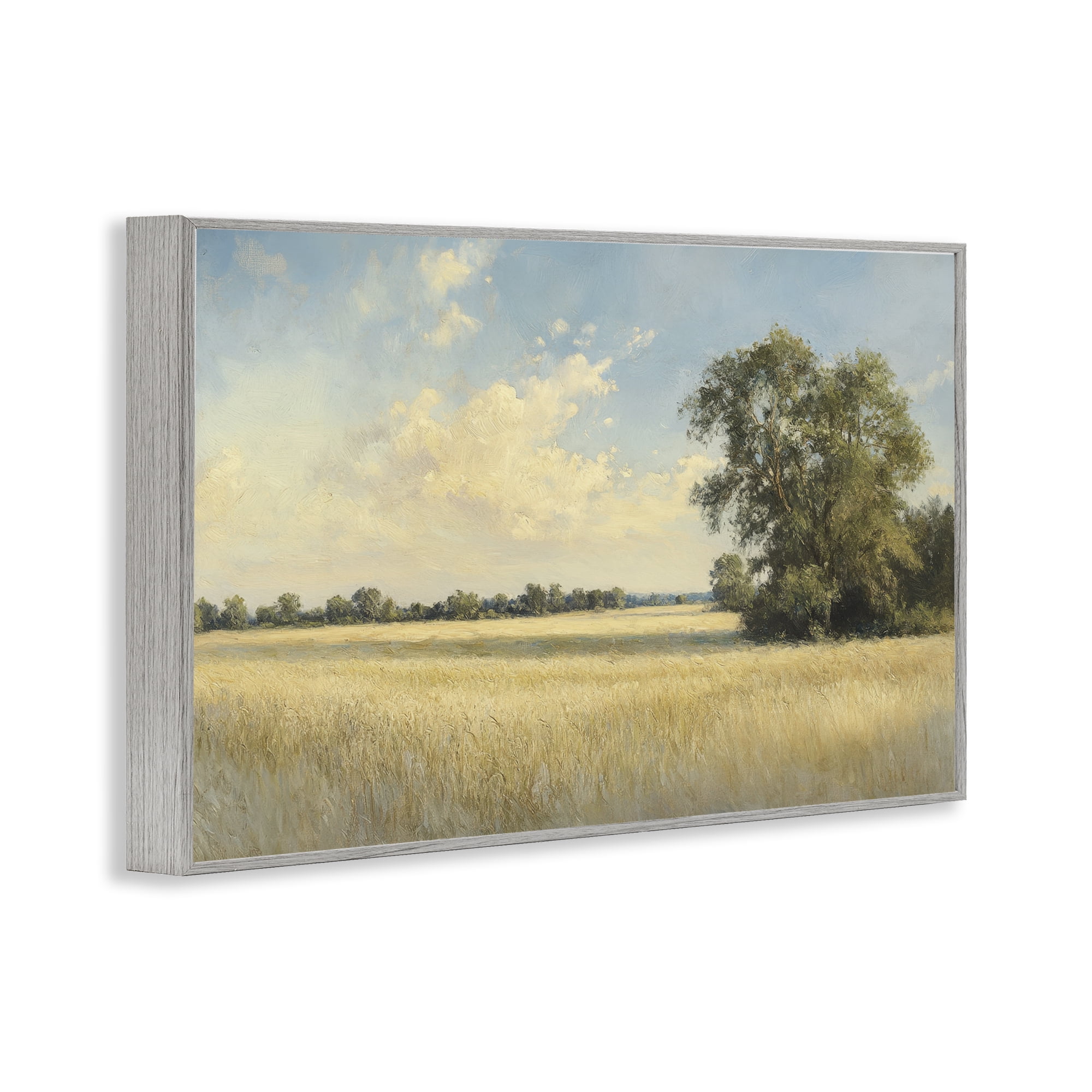 Stupell Industries Serene Wheat Field at Noon Gray Framed Giclee Art, design by Petal Prints Design