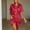 Red, variant on NominalSnug Satin Pajamas Sets for Women Short Sleeve Button down Shirts Wide Leg Shorts with Pockets Loungewear