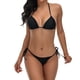 thumbnail image 1 of Traje de baño de 2 piezas para mujer, trajes de baño para mujer, traje de baño de mujer de cintura alta con cordones, bikini, traje de baño de color liso, sin espalda, con abertura y top de acero, tra, 1 of 8