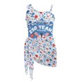 thumbnail image 6 of POLERO Girls' Patriotic One-Piece Swimsuit with Mesh Cover Up Skirt - 250 Years USA Floral Design, Quick Dry, Adjustable Straps for Beach & Pool Vacation (7-18 Years), 6 of 10