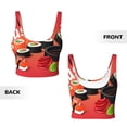 thumbnail image 5 of Fotbe Sushi Pattern Womens' Sports Bra Longline Wirefree Padded with Medium Support Sports Moisture-Wicking Workou Vest,Tank Top-, 5 of 7