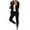 Black#, variant on Womens Two Piece Outfits Dressy Casual Long Sleeve Blazer Jacket + Long Pants Sets Business Work Office Suit Sets Dark Gray S