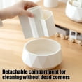 thumbnail image 6 of Rotating Pen Holder Organizer | Large Capacity Plastic Desktop Stationery Storage Box, 360° Spinning Partitioned Rack, Multi-Compartment Office Supply Caddy, White/Pink/Yellow/Blue, 6 of 6