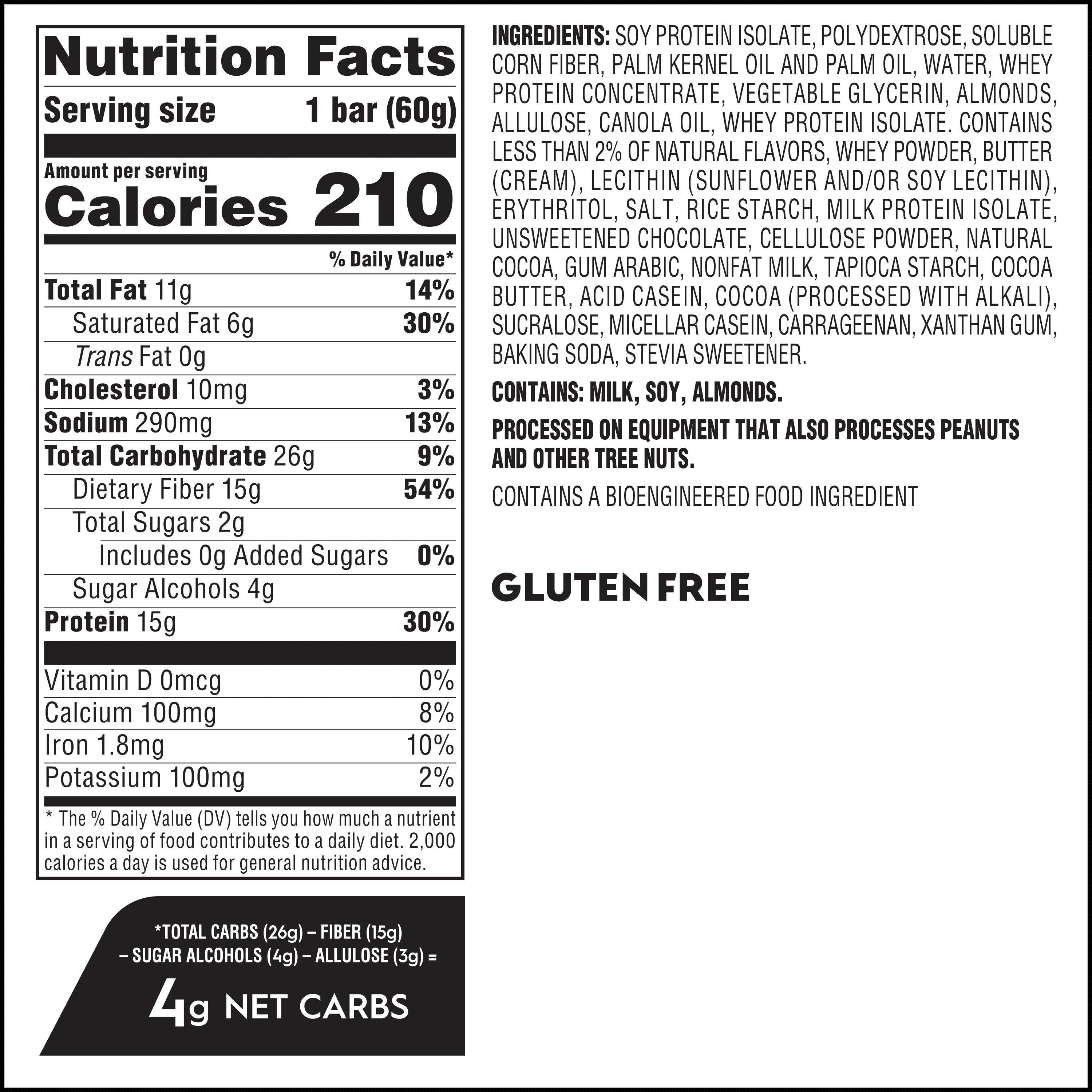 Atkins High Protein Bars, Cookie Fusion Flavor, 15g of Protein, 4g Net Carbs, Keto Protein Bars, Low Sugar, 4 Count