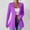 Purple, variant on Kilaqueen Solid Color Collarless Blazers for Women Dressy Casual Long Sleeve One Button Jacket Slim Fitness Blazer Stretchy Waffle Lightweight Cardigan