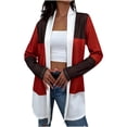thumbnail image 1 of Chaqueta de Punto de Manga Larga Con Costuras A Rayas de Color Para Mujer Abrigo de Cárdigan de Otoño A Rayas Informal Odeerbi  ODB-6, 1 of 6