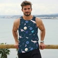 thumbnail image 6 of Pofeuu Space Dinosaur Print Men's Workout Tank Tops Sleeveless Muscle Gym Shirt Quick Dry-4X-Large, 6 of 7