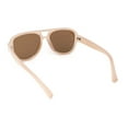 thumbnail image 4 of Mens Retro Thick Plastic Flat Top Racer Mafia Sunglasses Beige - Brown, 4 of 4