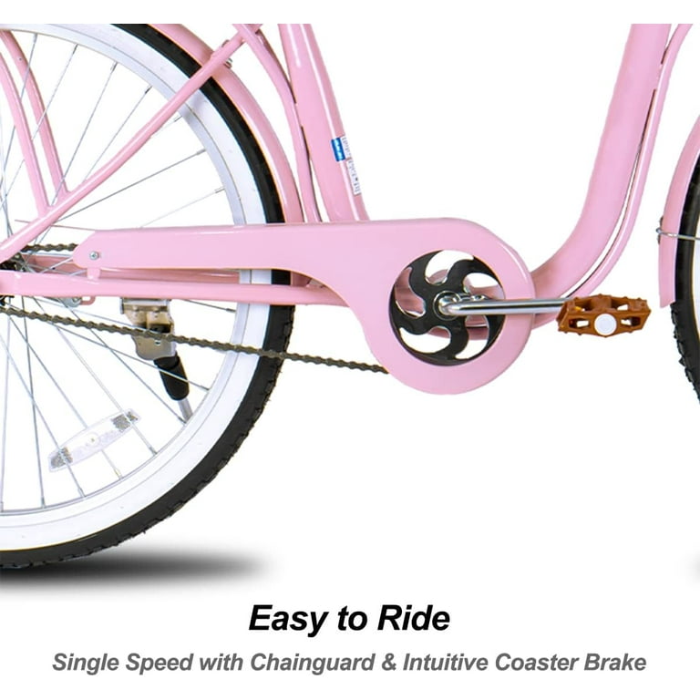 Hiland 26'' Cruiser Bike: Steel Frame, Single Speed, Basket