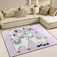 thumbnail image 2 of Dreamtimes Lightweight Soft Area Rugs 63 x 48 in, Cute Two Llamas On Pink Floor Mat for Kids Playing Room Hardwood Floor Living Room Nursery Rugs, 5'3" x 4', 2 of 6