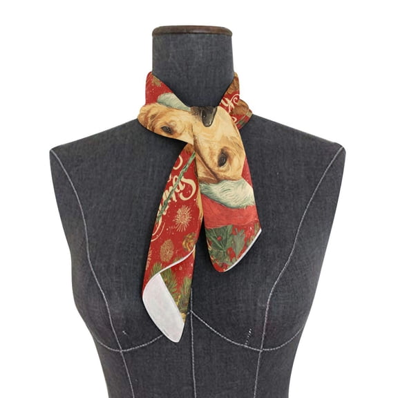 Wobogo Cute Golden Retriever Dog Square Scarf 23.62 x 23.62 In Lightweight Polyester Silk-Feel Neck Scarf for Women Fashion Head Scarf Hair Wrap Bandana