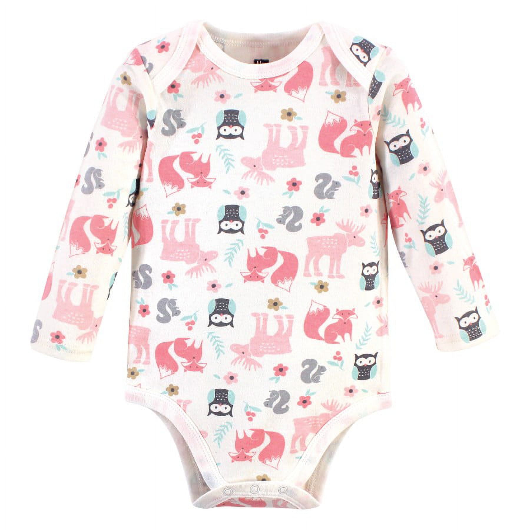 Hudson Baby Cotton Long-Sleeve Bodysuits, 3-Pack, Newborn- 24 Months