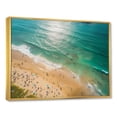 thumbnail image 3 of Designart "Aerial View Green Coastal Beach I" Extra Large Beach Framed Wall Art - Coastal Beige Beach & Ocean Bedroom Framed Canvas Wall Art, 3 of 7