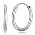 thumbnail image 1 of Wellingsale 2mm 925 Sterling Silver Endless Polished Hoop Earrings - 15mm Diameter, 1 of 1