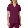 thumbnail image 6 of Yxbdin Scrub Tops for Women Classic Short Sleeve Nursing Uniform V Neck Soft Working Uniform Holiday Scrubs with Pockets Wine XL, 6 of 9