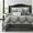 Grey, variant on Lanco Blue Damask Patchwork Queen Size Comforter Set, 7 Piece, Jacquard with Matching Solid Piecework Bedding Set, All Season, Bedskirt, Pillows & Shams
