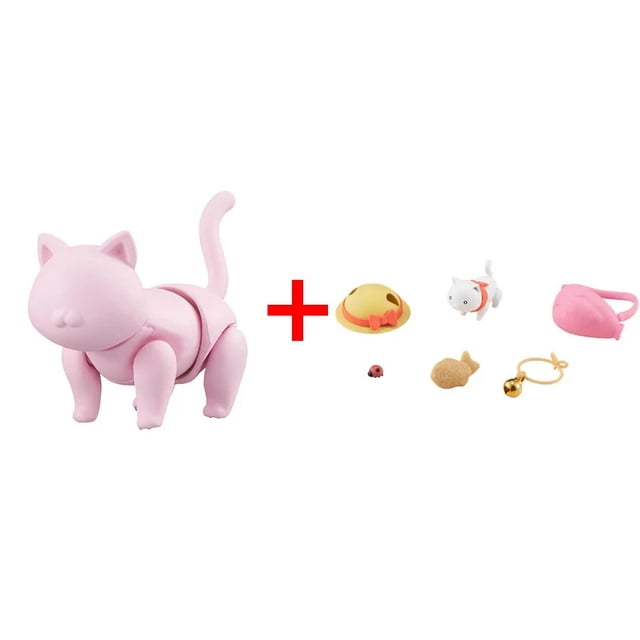 Magnetite Cat Capsule Toy Animal Raccoon Puppet Car Ornaments Eat Fish Tiger Pattern Figure Movable Model Toys