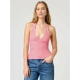 thumbnail image 2 of Halter Tops for Women Summer Crop Deep V Neck Blackless Tank Top Going Out Y2k Clothes Red M, 2 of 7