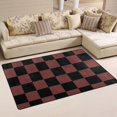 thumbnail image 2 of Black Brown Checked Pattern Memory Foam Area Rug 31"x20" Non Slip, Absorbent, Fade Proof for Living Room, Bedroom, Office, 2 of 7