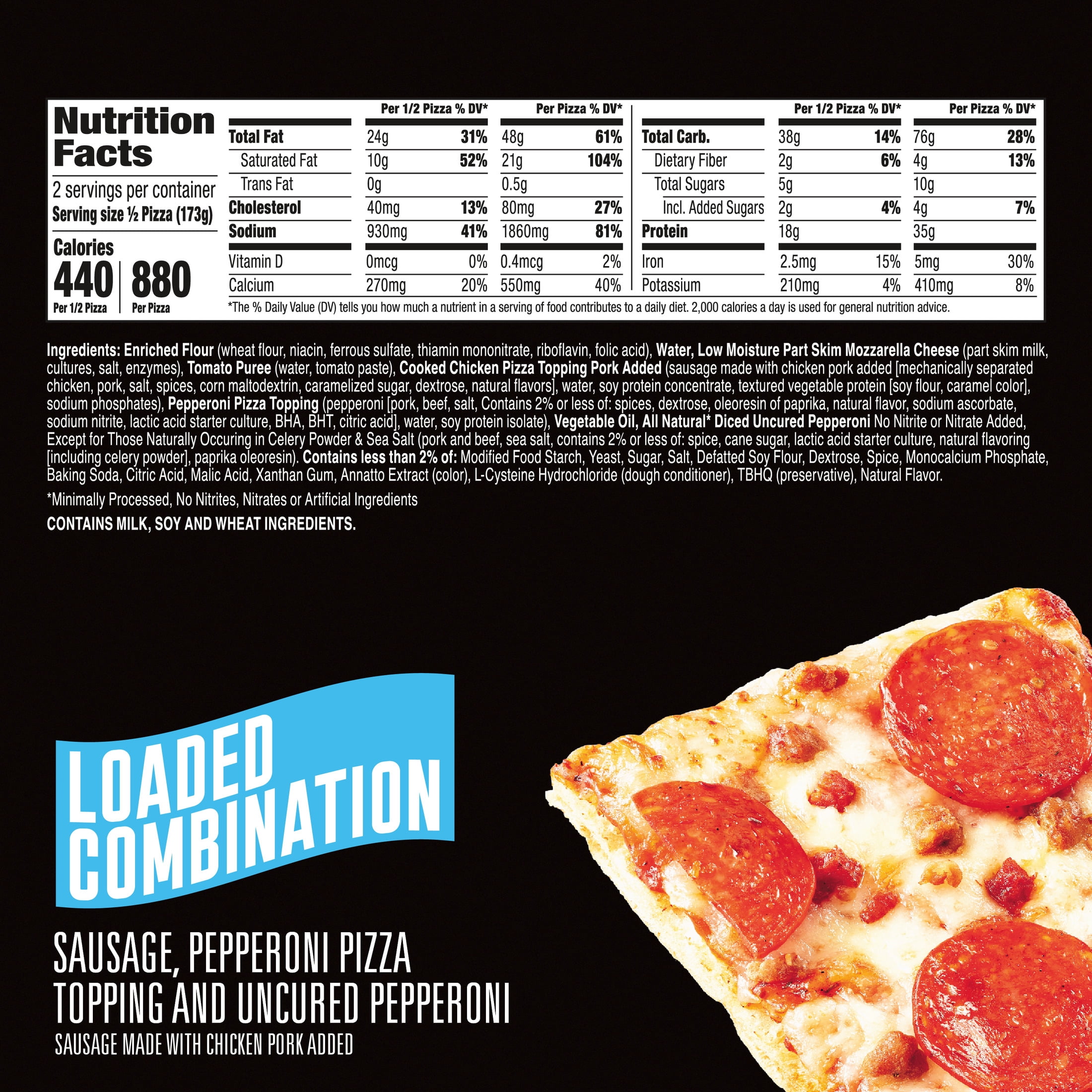 Totino's Ultimate Pizza, Loaded Combination, Frozen Pizza, Frozen Snacks, 12.21 oz