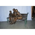 thumbnail image 6 of Nifao Mom and boys reading stories on bench bronze statue – Outdoor Garden Decor Sculpture, 53"L x 33"W x 39"H, 6 of 10