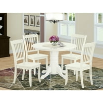 Vintage Dining Set - 5 Piece Round Table & Chair Set - Cozy Kitchen Table for 4 - Farmhouse Style Dining Room Furniture
