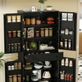 thumbnail image 4 of Richya Tall Kitchen Pantry Storage Cabinet with Doors and Drawer,Modern Kitchen hutch Cupboard Food Pantry Cabinet,Black, 4 of 10