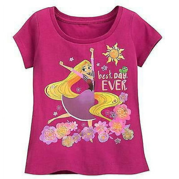 Disney Store Princess Tangled Rapunzel Short Sleeve T Shirt Girl Size 5/6