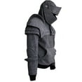 thumbnail image 3 of KeShDi Men's Hoodies Fleece Hoodie with Pockets Workout Running Active Sweatshirt Men's Elbow Protection Drawstring Mask Knight Hoodie Jacket Men's Solid Color Hooded Sweatshirt Gray 2X, 3 of 4