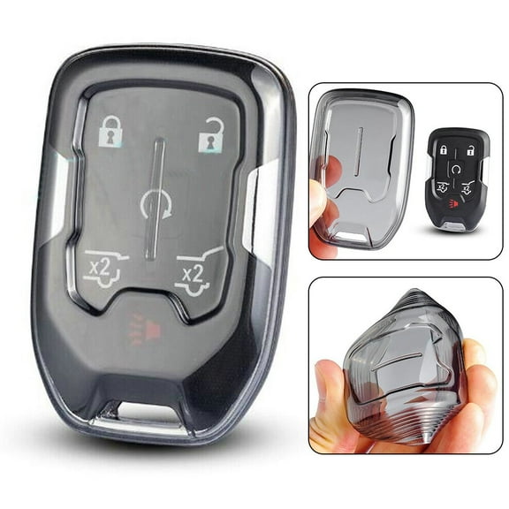 BAMILL Key Fob Case Cover Black Transparent For GMC For Sierra For Acadia For Terrain