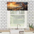 thumbnail image 3 of Fox Kitchen Valance Curtains Rustic Lodge Forest Cabin Country Hunting Wild Animal Window Valance for Living Room Bedroom, Kitchen Valance Rod Pocket Window Decor Curtain 54 by 18 in, 1 Panel, 3 of 6