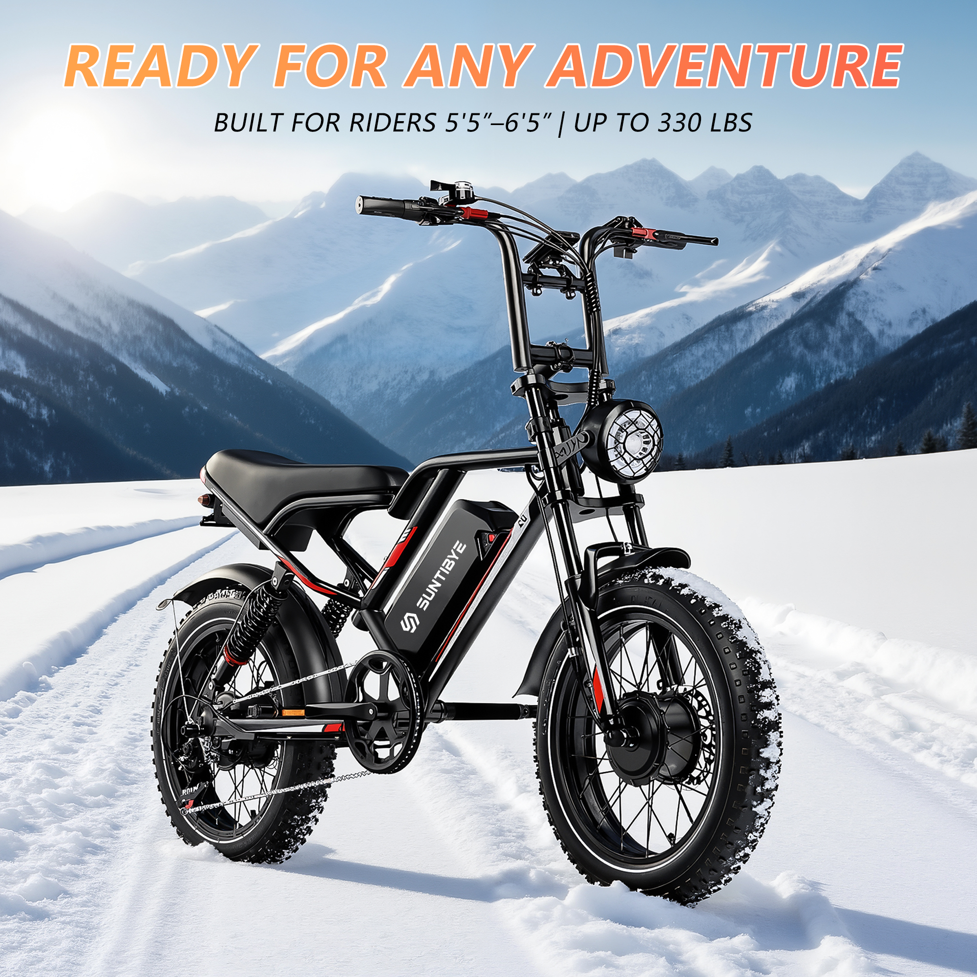 SUNTIBYE S8 2Pcs Electric Bike,Dual Motor Peak 3000W Ebike ,20"x4" Fat Tire Mountain Bike,7-Speed 48V 25AH UL2849