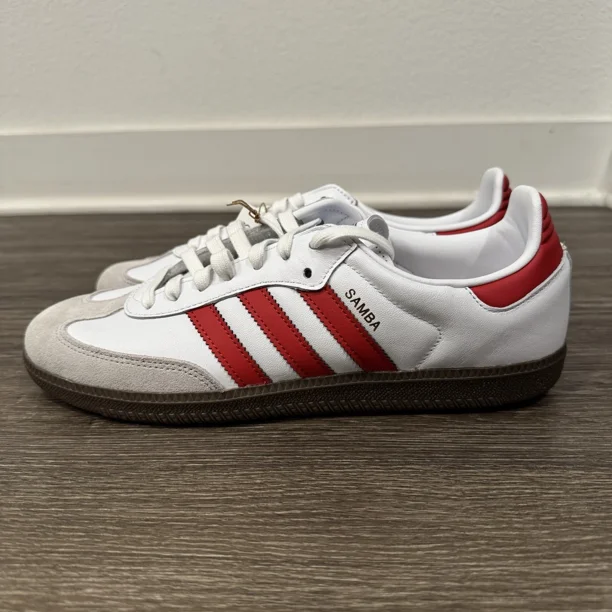 Adi-das Originals Samba OG White Better Scarlet Men Unisex Casual Shoes IG1025