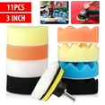 Drill Buffing Sponge Pads, EEEkit 11pcs 3inch Car Foam Woolen Polishing Pads Replacement Kit
