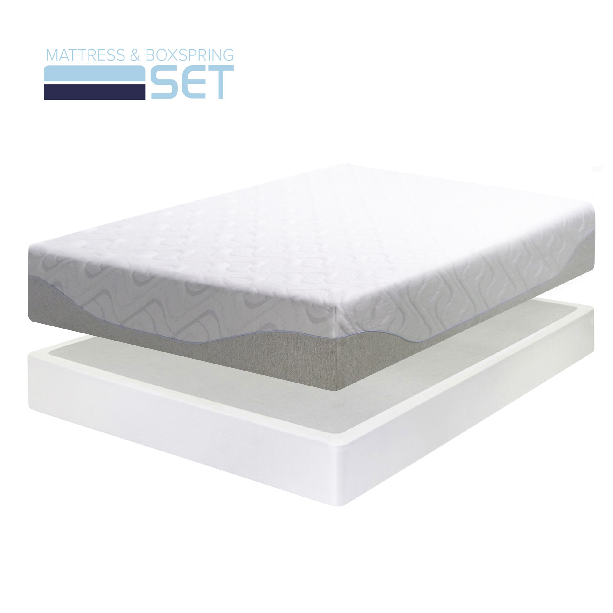 Best Price Mattress 9" GelInfused Memory Foam Mattress and 7.5 Inch Steel Box Spring Set