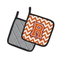 thumbnail image 2 of Carolines Treasures CJ1062-RPTHD Letter R Chevron Orange and Regalia Pair of Pot Holders, 7.5HX7.5W, multicolor, 2 of 2
