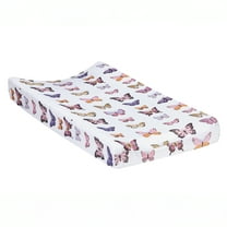 Lambs & Ivy Butterfly Dreams Soft/Cozy Fleece Changing Pad Cover - White
